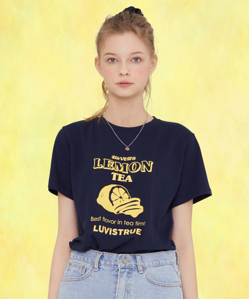 LUVISTRUE(ラヴイズトゥルー)の「SZ LEMON T-SHIRT(NAVY)(Tシャツ/カットソー・レディース・その他・FREE)」の1枚目の写真