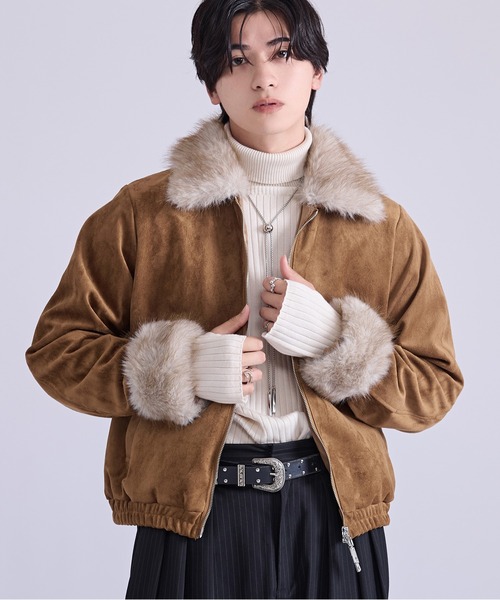 Ellno Loset(エルノロゼット)の「2wayファーブルゾン(ブルゾン・メンズ・ブラック/ブラック系その他/キャメル・LARGE/MEDIUM/SMALL)」の3枚目の写真