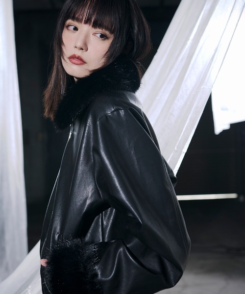 Ellno Loset(エルノロゼット)の「2wayファーブルゾン(ブルゾン・メンズ・ブラック/ブラック系その他/キャメル・LARGE/MEDIUM/SMALL)」の14枚目の写真