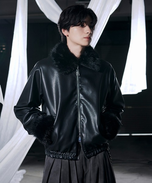 Ellno Loset(エルノロゼット)の「2wayファーブルゾン(ブルゾン・メンズ・ブラック/ブラック系その他/キャメル・LARGE/MEDIUM/SMALL)」の10枚目の写真