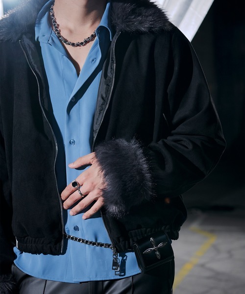 Ellno Loset(エルノロゼット)の「2wayファーブルゾン(ブルゾン・メンズ・ブラック/ブラック系その他/キャメル・LARGE/MEDIUM/SMALL)」の19枚目の写真