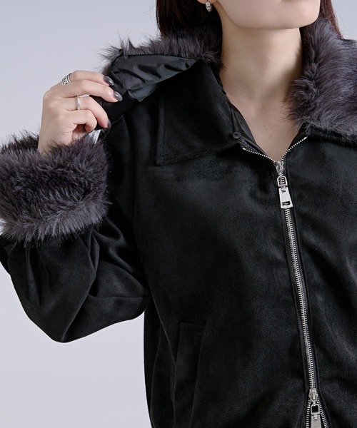 Ellno Loset(エルノロゼット)の「2wayファーブルゾン(ブルゾン・メンズ・ブラック/ブラック系その他/キャメル・LARGE/MEDIUM/SMALL)」の4枚目の写真