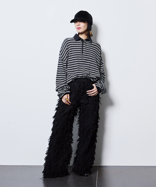 TAAKK(ターク)の「TAAKK SHAGGY DENIM PANTS TA26AW-PT338:パンツ(デニムパンツ・レディース・ブラック・MEDIUM/SMALL)」の11枚目の写真