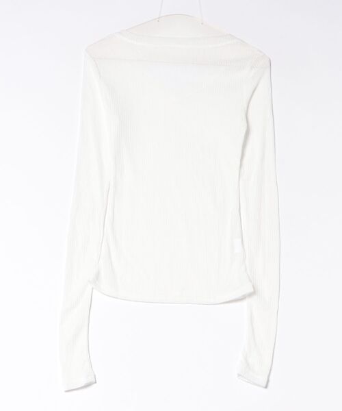 merrylatte(メリーラテ)の「シアーリブ Vネック長袖トップス【SS】(Tシャツ/カットソー・レディース・グレー/ホワイト・M/S/L)」の11枚目の写真