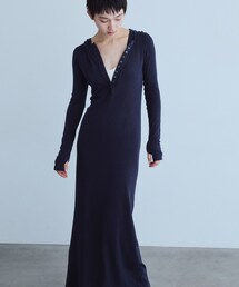CODE A（コードエー）の「UKI UKI*CODE A|hooded jersey dress（ワンピース）」