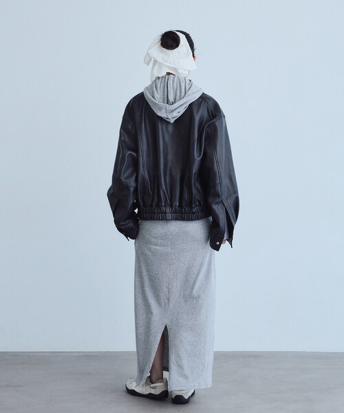 CODE A（コードエー）の「UKI UKI＊CODE A｜hooded jersey dress（ワンピース・レディース・グレー/ネイビー・38/36）」の16枚目の写真