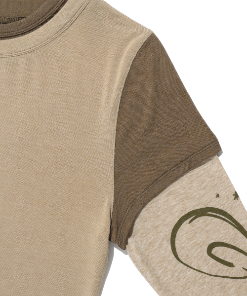 NICE GHOST CLUB（ナイスゴーストクラブ）の「TATTOO LAYERED LS TEE_BEIGE(NG2GFFT554A)（Tシャツ/カットソー・レディース・ベージュ・SMALL/MEDIUM）」の4枚目の写真
