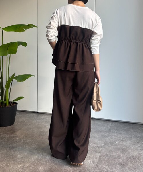 Jena espace merveilleux(ジェナ エスパスメルヴェイユ)の「フリルビスチェセットアップ 秋服(ワンピース・レディース・グレー/ブラウン・FREE)」の8枚目の写真