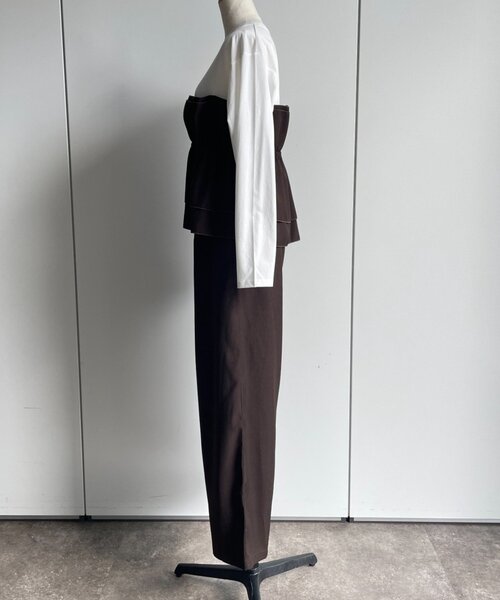 Jena espace merveilleux(ジェナ エスパスメルヴェイユ)の「フリルビスチェセットアップ 秋服(ワンピース・レディース・グレー/ブラウン・FREE)」の10枚目の写真