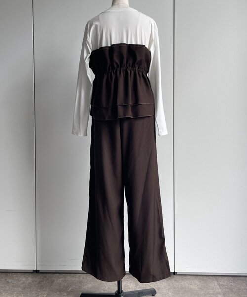 Jena espace merveilleux(ジェナ エスパスメルヴェイユ)の「フリルビスチェセットアップ 秋服(ワンピース・レディース・グレー/ブラウン・FREE)」の11枚目の写真