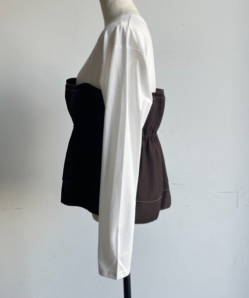 Jena espace merveilleux(ジェナ エスパスメルヴェイユ)の「フリルビスチェセットアップ 秋服(ワンピース・レディース・グレー/ブラウン・FREE)」の13枚目の写真