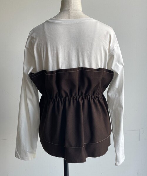 Jena espace merveilleux(ジェナ エスパスメルヴェイユ)の「フリルビスチェセットアップ 秋服(ワンピース・レディース・グレー/ブラウン・FREE)」の14枚目の写真