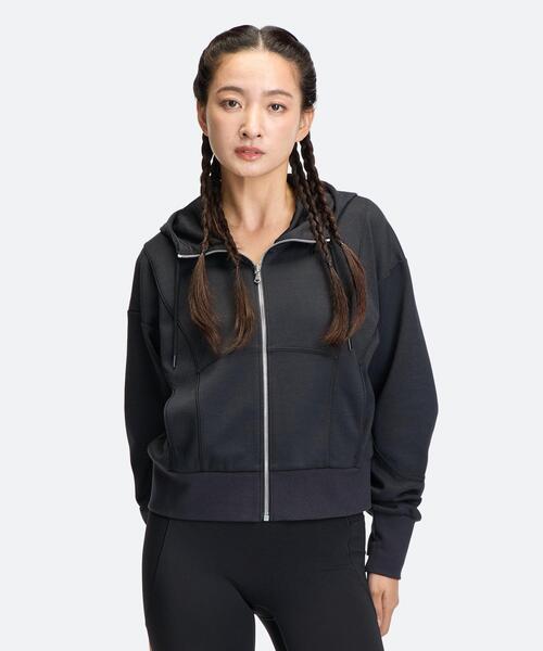 UNDER ARMOUR(アンダーアーマー)の「UAパフォーマンス ライトウエイト スウェット フルジップ フーディー(トレーニング/レディース)(スウェット・レディース・ブラック・M/L/XL)」の1枚目の写真