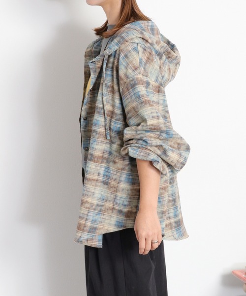 cepo(セポ)の「チェックフードシャツジャケット(シャツ/ブラウス・レディース・イエロー系/ブルー系・M)」の12枚目の写真
