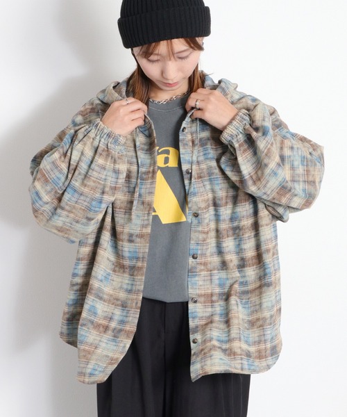 cepo(セポ)の「チェックフードシャツジャケット(シャツ/ブラウス・レディース・イエロー系/ブルー系・M)」の17枚目の写真