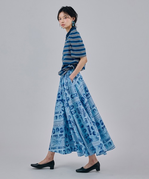 NON TOKYO(ノントーキョー)の「3WAY BORDER POLO SHIRT(ポロシャツ・レディース・ブルー系/ネイビー系/ブラウン系・FREE)」の7枚目の写真