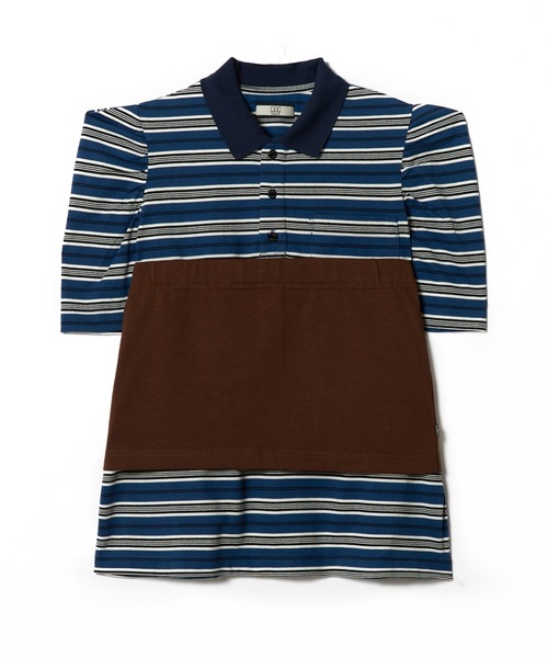 NON TOKYO(ノントーキョー)の「3WAY BORDER POLO SHIRT(ポロシャツ・レディース・ブルー系/ネイビー系/ブラウン系・FREE)」の12枚目の写真