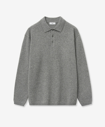 Cashmere Blended Essential Polo Knit Top (Grey) TNSW6F110G2