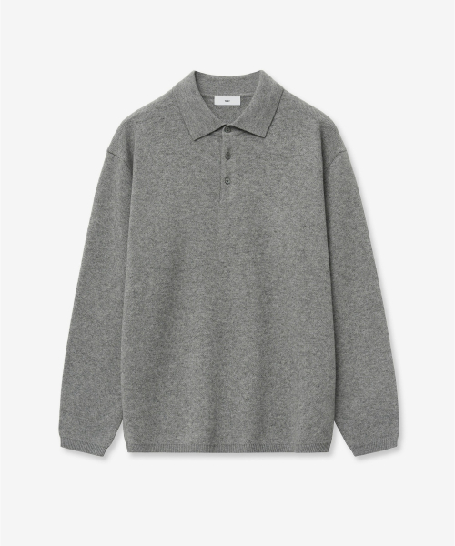 TNGT(ティーエヌジーティー)の「Cashmere Blended Essential Polo Knit Top (Grey) TNSW6F110G2(ニット/セーター・レディース・その他・100/105/110/95)」の1枚目の写真