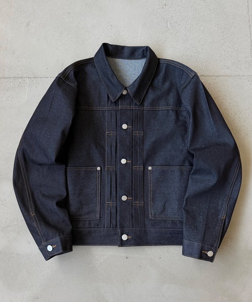 kutir(クティール)の「CROPPED RIGID DENIM JACKET/クロップドリジットデニムジャケット(デニムジャケット・メンズ・ダークブラック/インディゴブルー/ブラック・LARGE/MEDIUM)」の3枚目の写真