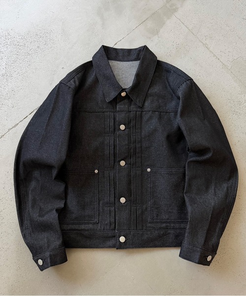 kutir(クティール)の「CROPPED RIGID DENIM JACKET/クロップドリジットデニムジャケット(デニムジャケット・メンズ・ダークブラック/インディゴブルー/ブラック・LARGE/MEDIUM)」の1枚目の写真
