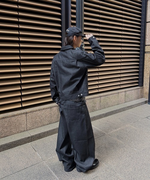 kutir(クティール)の「CROPPED RIGID DENIM JACKET/クロップドリジットデニムジャケット(デニムジャケット・メンズ・ダークブラック/インディゴブルー/ブラック・LARGE/MEDIUM)」の4枚目の写真