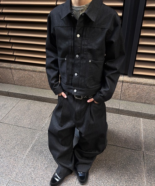 kutir(クティール)の「CROPPED RIGID DENIM JACKET/クロップドリジットデニムジャケット(デニムジャケット・メンズ・ダークブラック/インディゴブルー/ブラック・LARGE/MEDIUM)」の13枚目の写真