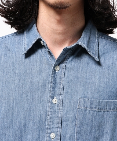 SEVENDAYS=SUNDAY(セブンデイズサンデイ)の「5.5ozデニム 長袖レギュラーシャツ(シャツ/ブラウス・メンズ・インディゴブルー/ライトインディゴブルー・MEDIUM/SMALL/LARGE)」の5枚目の写真