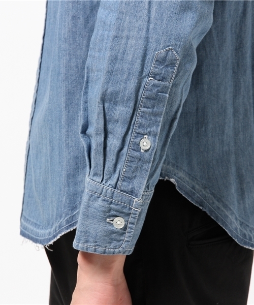 SEVENDAYS=SUNDAY(セブンデイズサンデイ)の「5.5ozデニム 長袖レギュラーシャツ(シャツ/ブラウス・メンズ・インディゴブルー/ライトインディゴブルー・MEDIUM/SMALL/LARGE)」の6枚目の写真