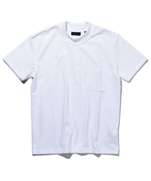 AMERICAN RAG CIE(アメリカンラグシー)の「AMERICAN RAG CIE アメリカンコットンモックネックT / 108-AYU-M161-CT087(Tシャツ/カットソー・メンズ・ホワイト/ネイビー/バーガンディー・2/3/1)」の1枚目の写真