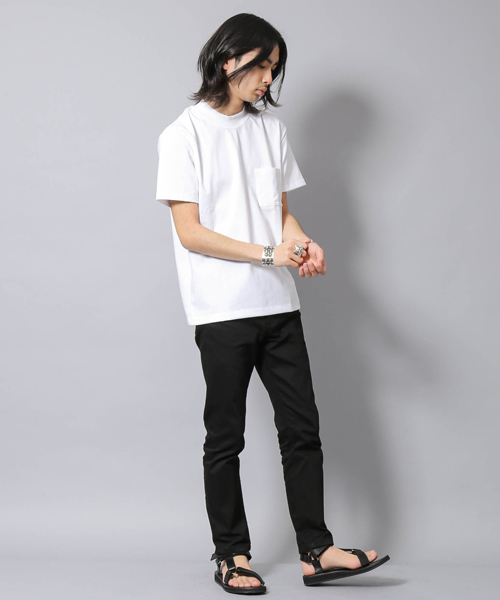 AMERICAN RAG CIE(アメリカンラグシー)の「AMERICAN RAG CIE アメリカンコットンモックネックT / 108-AYU-M161-CT087(Tシャツ/カットソー・メンズ・ホワイト/ネイビー/バーガンディー・2/3/1)」の10枚目の写真