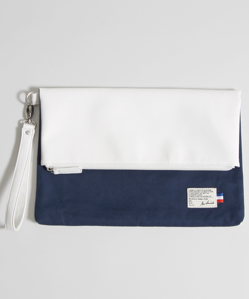 WEGO（ウィゴー）の「WEGO/口折れコンビクラッチバッグ（クラッチバッグ・メンズ・ネイビー/ブラック/ホワイト/キャメル・FREE）」の16枚目の写真