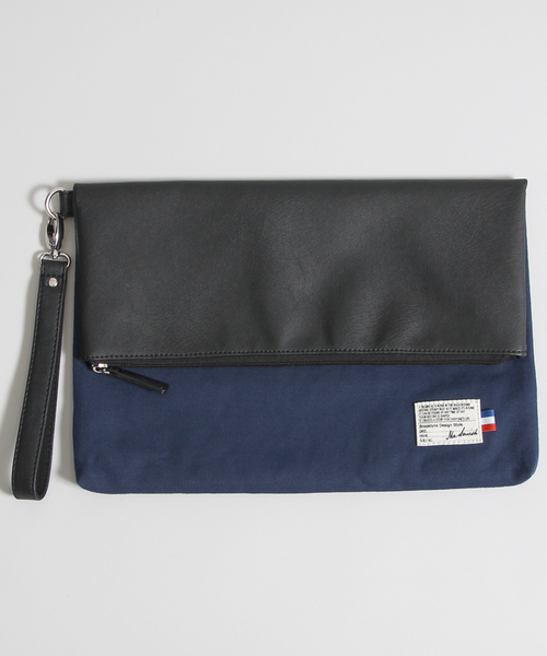 WEGO（ウィゴー）の「WEGO/口折れコンビクラッチバッグ（クラッチバッグ・メンズ・ネイビー/ブラック/ホワイト/キャメル・FREE）」の18枚目の写真