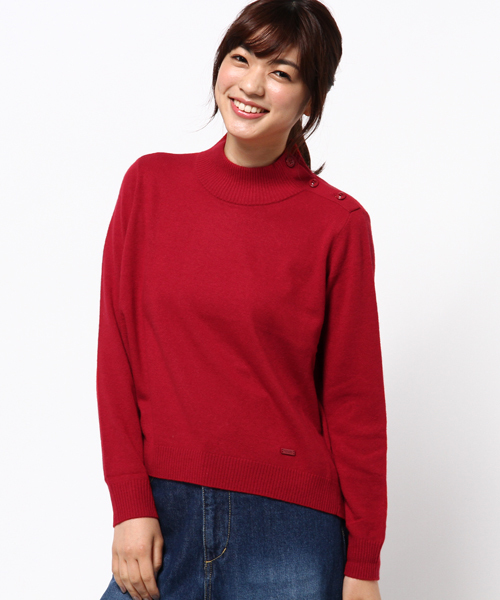 BLUE LABEL CRESTBRIDGE（ブルーレーベルクレストブリッジ）の「フェアリーカシミヤ　ハイネックプルオーバー（ニット/セーター・レディース・オフホワイト/チャコールグレー/ブラック/ネイビー/レッド・38）」の5枚目の写真