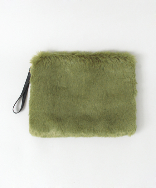 RODE SKO（ロデスコ）の「RODE SKO KIELO ファークラッチ（クラッチバッグ・レディース・オフホワイト/グレー/グリーン/ピンク/ピンク系その他/キャメル・FREE）」の4枚目の写真