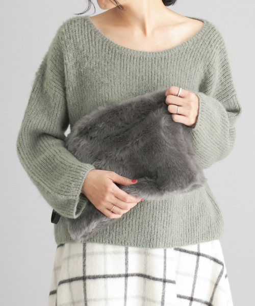 RODE SKO（ロデスコ）の「RODE SKO KIELO ファークラッチ（クラッチバッグ・レディース・オフホワイト/グレー/グリーン/ピンク/ピンク系その他/キャメル・FREE）」の13枚目の写真