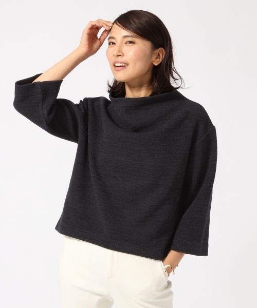 GLOBAL WORK（グローバルワーク）の「Ｗフェイスボトルネックプルオーバー/736805（Tシャツ/カットソー・レディース・カーキ/ライトグレー/レッド/ネイビー・LARGE/MEDIUM）」の3枚目の写真