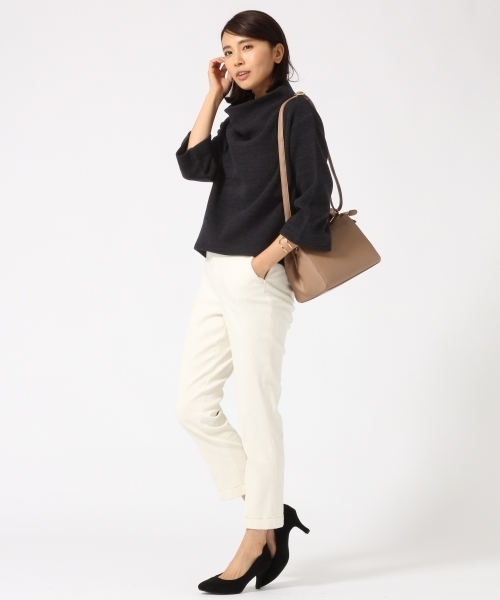 GLOBAL WORK（グローバルワーク）の「Ｗフェイスボトルネックプルオーバー/736805（Tシャツ/カットソー・レディース・カーキ/ライトグレー/レッド/ネイビー・LARGE/MEDIUM）」の11枚目の写真