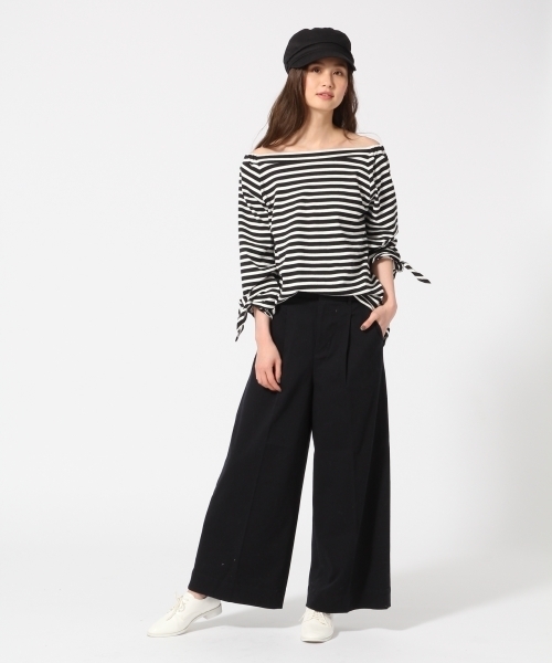 GLOBAL WORK(グローバルワーク)の「2WAYソデリボンカットプルオーバー/745590(Tシャツ/カットソー・レディース・ホワイト/その他/ブルー/ベージュ・MEDIUM/LARGE)」の15枚目の写真