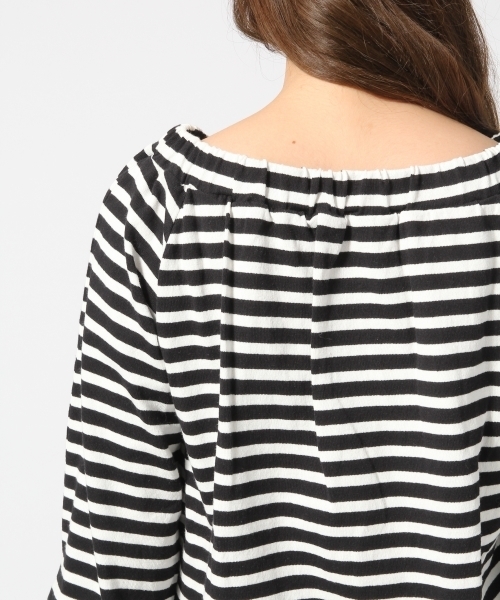 GLOBAL WORK(グローバルワーク)の「2WAYソデリボンカットプルオーバー/745590(Tシャツ/カットソー・レディース・ホワイト/その他/ブルー/ベージュ・MEDIUM/LARGE)」の7枚目の写真