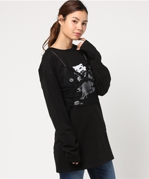 Candy Stripper | MADLY CAT LONG TEE & TULLE CAMISOLE(Tシャツ/カットソー)