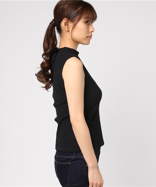 JILL by JILL STUART（ジルバイジルスチュアート）の「ベロアリボントップス（Tシャツ/カットソー・レディース・ブラック/ブラウン/ボルドー・FREE）」の6枚目の写真