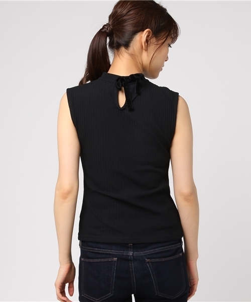 JILL by JILL STUART（ジルバイジルスチュアート）の「ベロアリボントップス（Tシャツ/カットソー・レディース・ブラック/ブラウン/ボルドー・FREE）」の9枚目の写真