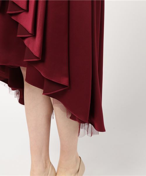 TRUDEA(トルディア)の「3WAYリバーシブルチュールオーバースカート付きフィッシュテールロングワンピース / 結婚式・成人式・謝恩会ワンピース・パーティードレス(ドレス・レディース・ワインレッド/ピンク/ネイビー/サックスブルー/グリーン/ミント/イエロー・MEDIUM)」の13枚目の写真