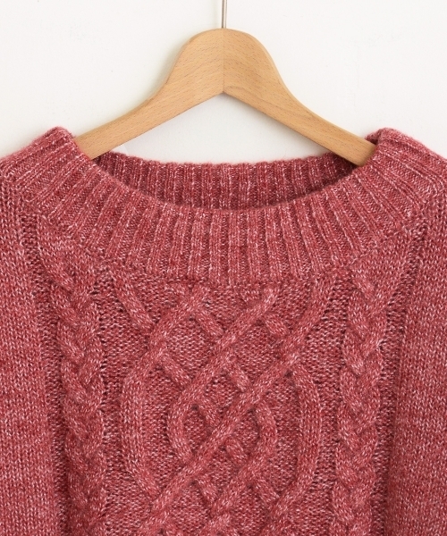 amelier MAJESTIC LEGON（アメリエルマジェスティックレゴン）の「レースアップケーブルプルオーバー（ニット/セーター・レディース・アイボリー/グレー/レッド・FREE）」の7枚目の写真