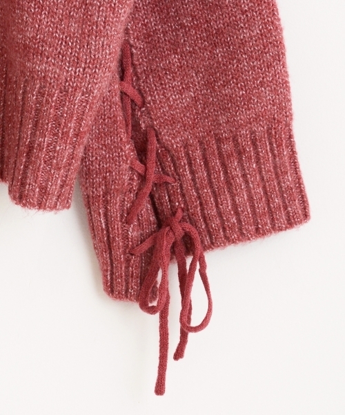 amelier MAJESTIC LEGON（アメリエルマジェスティックレゴン）の「レースアップケーブルプルオーバー（ニット/セーター・レディース・アイボリー/グレー/レッド・FREE）」の6枚目の写真