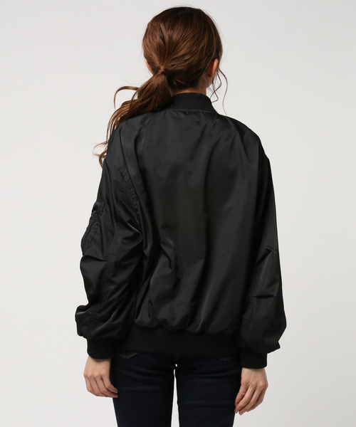 VENCEEXCHANGE（ヴァンスエクスチェンジ）の「袖コンシャスMA-1                    （MA-1・レディース・ブラック/ダークグリーン/ピンク・MEDIUM/LARGE）」の5枚目の写真