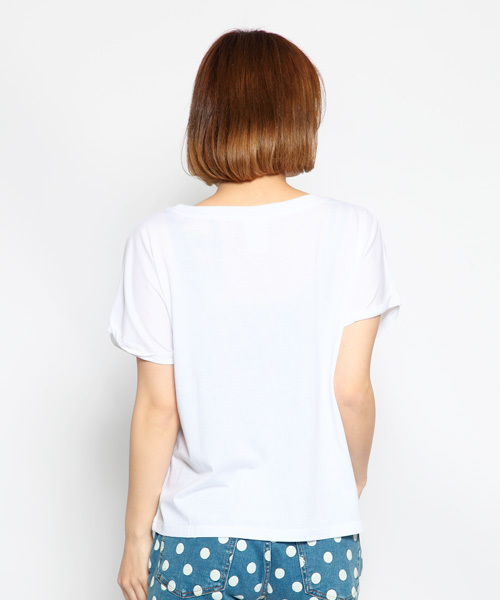 X-girl（エックスガール）の「BASIC S/S BIG TOP（Tシャツ/カットソー・レディース・ホワイト/ブラック/チャコールグレー/ピンク・1/2）」の6枚目の写真