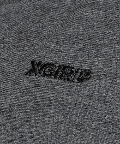 X-girl（エックスガール）の「BASIC S/S BIG TOP（Tシャツ/カットソー・レディース・ホワイト/ブラック/チャコールグレー/ピンク・1/2）」の9枚目の写真