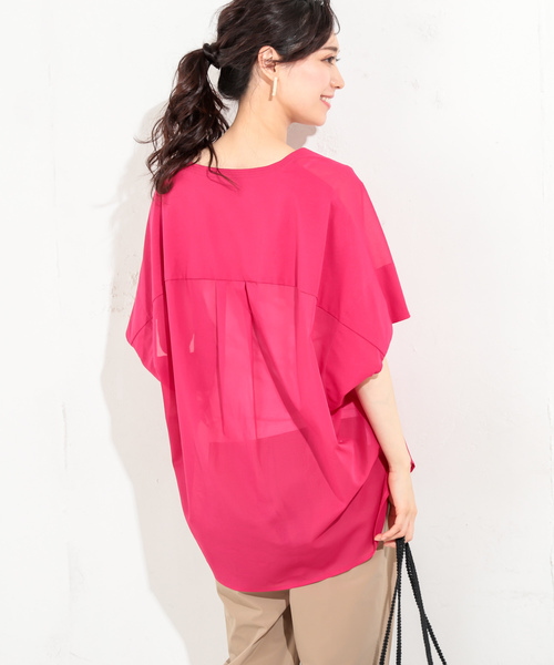 RIVE DROITE（リヴドロワ）の「強撚スキッパーブラウス（シャツ/ブラウス・レディース・ローズ/ブラック/ブラウン・FREE）」の6枚目の写真